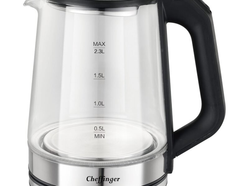 Cheffinger Glass Water kettle 2.3liters with LED indicator – CF-GWK2.3