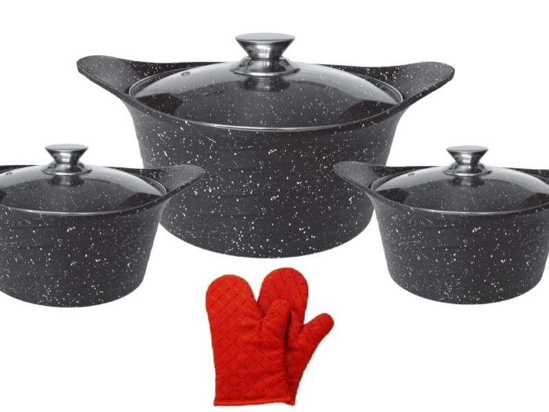 Cheffinger CF-KC01: 6 Stuks Azië Kookpot met Paar Handschoenen