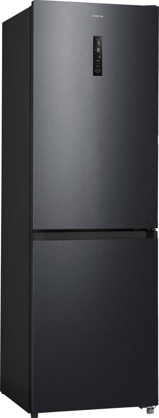 Elektronica Keukenapparaten Koelen & Vriezen Koelkasten Koel/vriescombinaties Inventum KV1850B No Frost energiezuinige koel-vriescombinatie - 185 cm hoog - 338 liter - Zeer stil: 35 dB - Superkoelen - Supervriezen - Energielabel C - Vrijstaand - Zwart