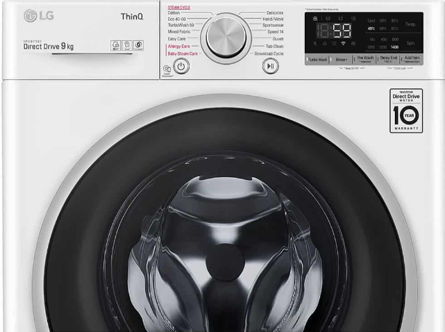 LG F4WV509S1 wasmachine Voorbelading 9 kg 1400 RPM B Wit