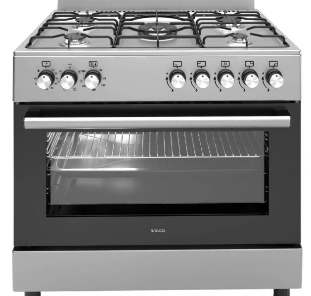 Wiggo WO-E906B(XX) gas fornuis met 5 branders, rvs