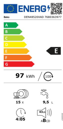 Beko DEN48520XAD - Vrijstaande vaatwasser